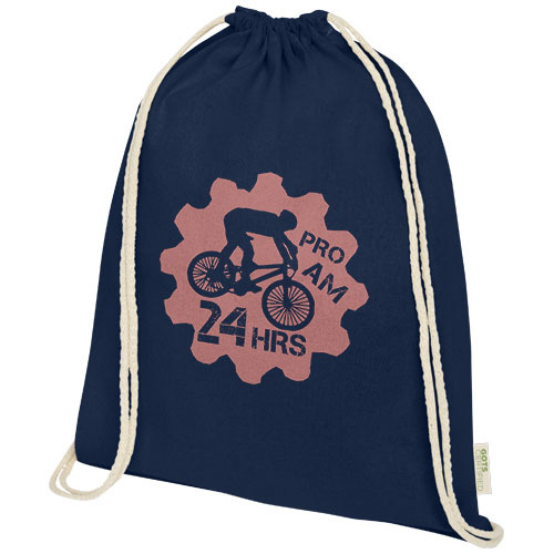 Orissa  plecak ściągany sznurkiem z bawełny organicznej z certyfikatem GOTS o gramaturze 100 g/m² Granatowy 12049055 (1)