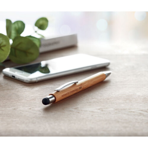 Długopis bambusowy z rysikiem drewna MO9945-40 (3)