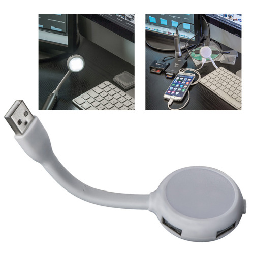 Rozgałęźnik USB ze światełkiem SHEFFIELD biały 065706 