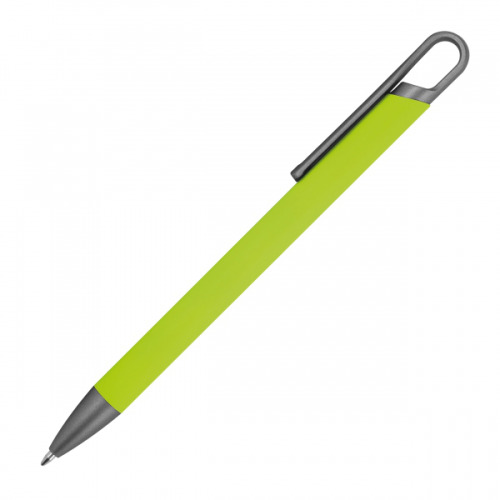 Długopis z aluminium z recyklingu, półżelowy KAROLINE Jasnozielony 1444029 (2)