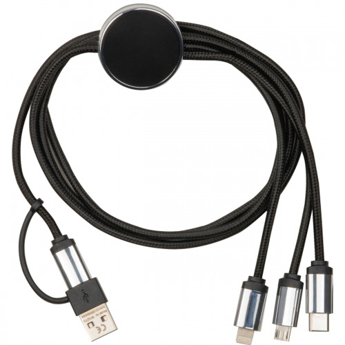 Kabel do ładowania 4w1, podświetlany INGE Czarny 3494503 (1)