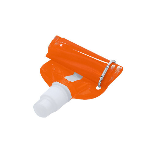 Składany bidon 400 ml z karabińczykiem z RPET Pomarańczowy VA371-07 (2)