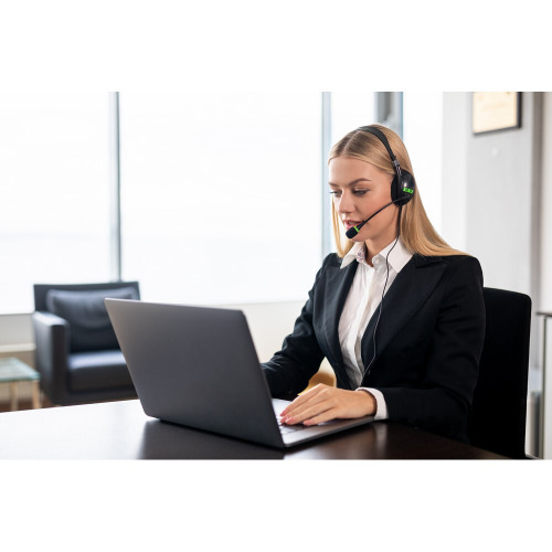 Zestaw słuchawkowy: słuchawki nauszne z mikrofonem | Kaur Czarny V0169-03 (1)