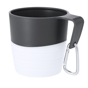 Składany kubek podróżny 340 ml z karabińczykiem Biały