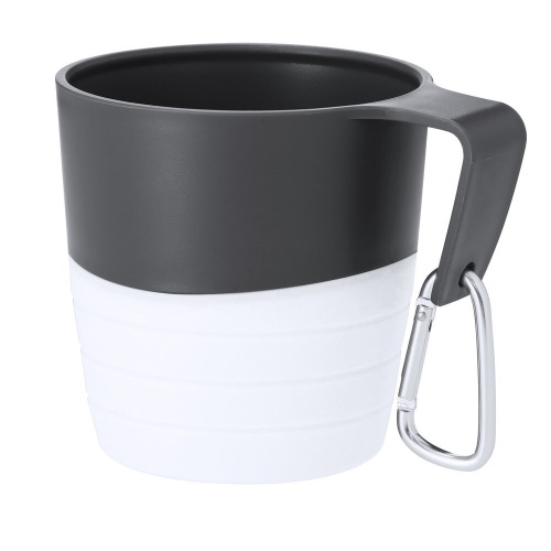 Składany kubek podróżny 340 ml z karabińczykiem Biały VA669-02 