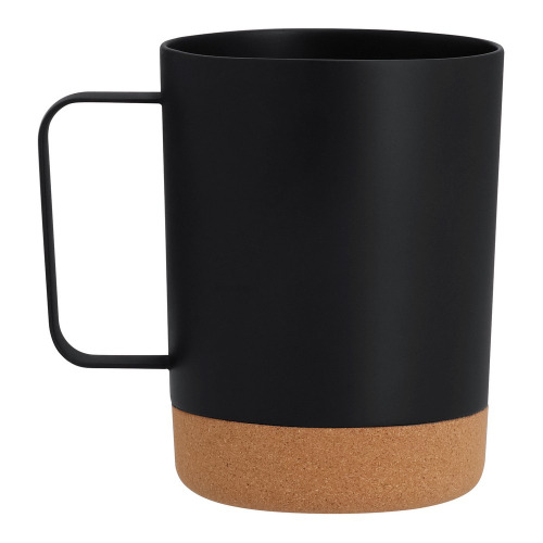 Kubek 400 ml z korkowym elementem Czarny VA256-03 