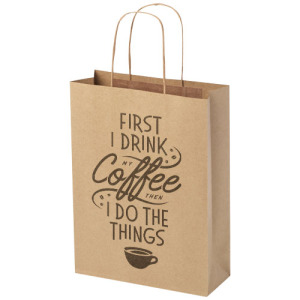 Torba z papieru Kraft ze skręconymi uchwytami – 24 x 9 x 32 cm Kraftowy brąz