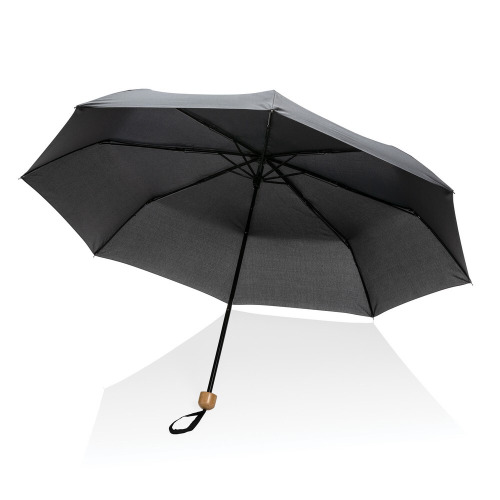 Mały bambusowy parasol 20.5" AWARE™ RPET Czarny P850.571 (3)