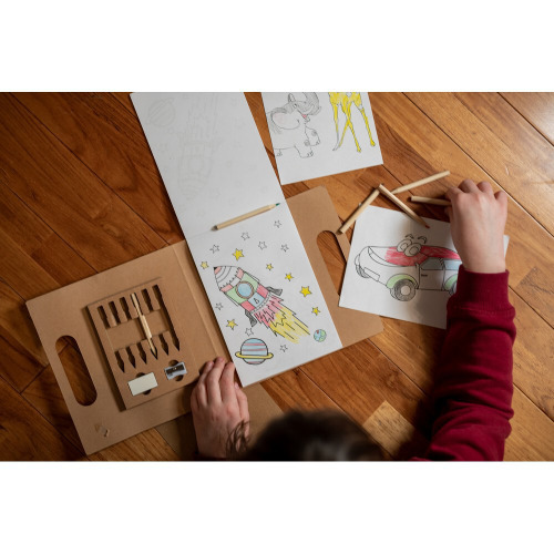 Zestaw do kolorowania, kredki, temperówka, gumka | Legend Neutralny V8435-00 (2)