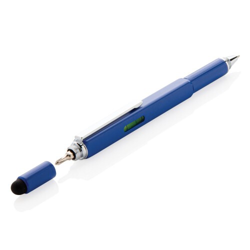 Długopis wielofunkcyjny, poziomica, śrubokręt, touch pen granatowy V1996-04 (1)