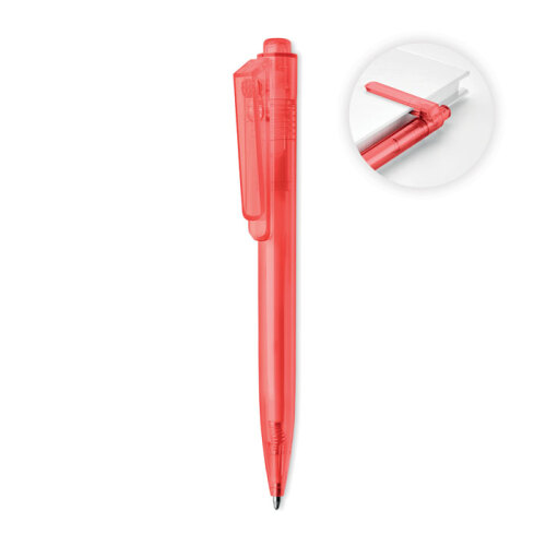 Obrotowy długopis z RPET przezroczysty czerwony MO6187-25 