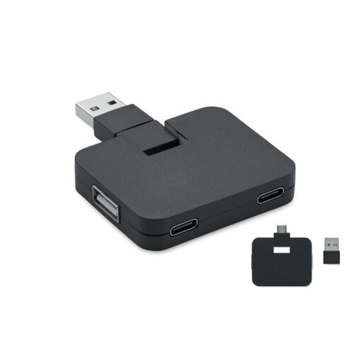 4-portowy USB Czarny MO2254-03 