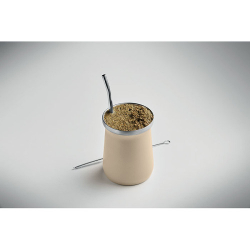 Kubek do herbaty yerba mate Bezowy MO2776-13 (3)