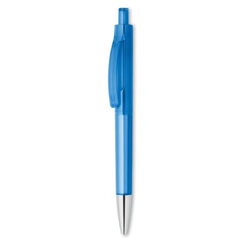 Przyciskany długopis przezroczysty niebieski MO8813-23 