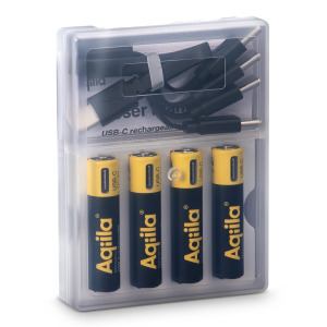 Akumulatory Aqiila USB-C typu AAA 600 mAh, zestaw 4 szt.
