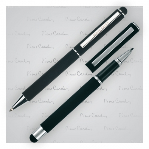 Zestaw piśmienny długopis i pióro kulkowe soft touch CLAUDIE Czarny B0401201IP303 