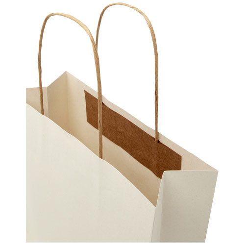 Torba papierowa z odpadów rolniczych ze skręcanymi uchwytami – 24 x 9 x 24 cm Złamana biel 1ZM00101 (5)