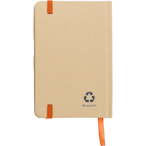 Notatnik A6 z papieru kraftowego z recyklingu Pomarańczowy V1164-07 