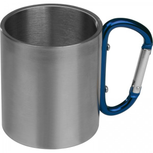 Kubek metalowy z karabińczykiem 200 ml ANGELICA Niebieski