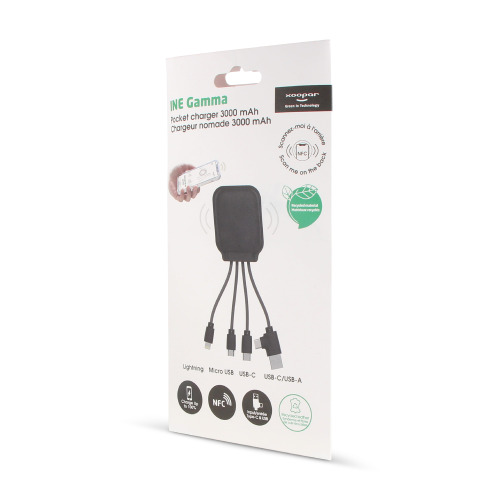 4001 | Xoopar Iné Gamma NFC Powerbank with Charging cables 3000mAh  Czarny LT41014-N0002 (10)