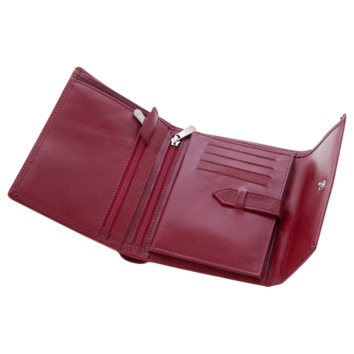Skórzany portfel damski Mauro Conti czerwony V4808-05 (4)
