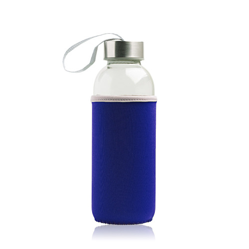 Butelka szklana 460 ml, metalowa nakrętka, neoprenowy pokrowiec / Neobottle Royal blue IP37052564 