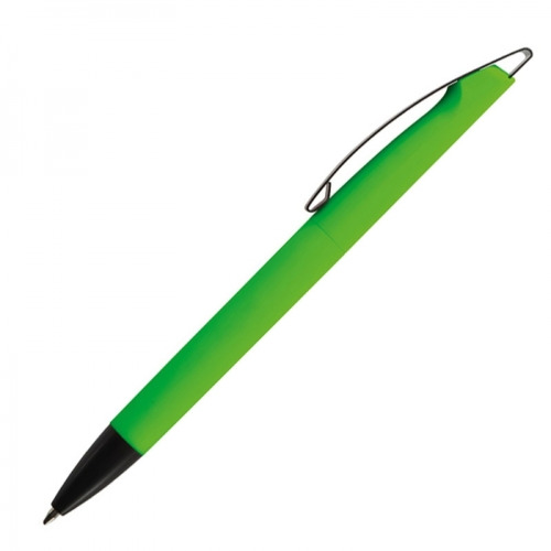 Długopis plastikowy soft touch BRESCIA Jasnozielony 009929 (2)