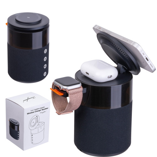 Głośnik bluetooth z ładowarką bezprzewodową Ferraghini RILEY Czarny F25503 