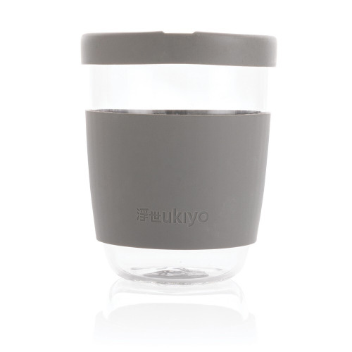 Szklany kubek podróżny Ukiyo 360 ml Szary P432.702 (1)