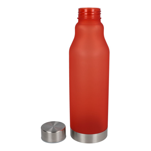 Matowa butelka R-PET 600ml Ecru / czerwony LT98824-N5421 