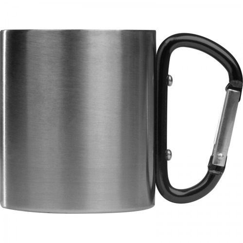 Kubek metalowy z karabińczykiem 200 ml ANGELICA Czarny 8136703 (5)