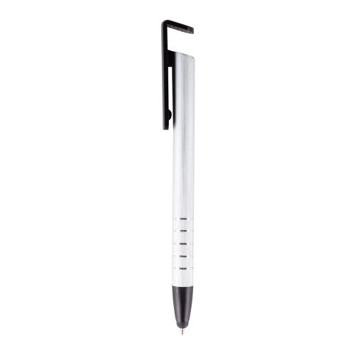 Długopis, touch pen, stojak na telefon srebrny V1816-32 