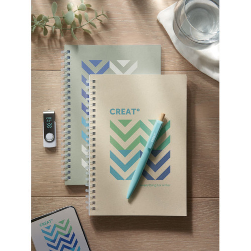 Notatnik A5 z kartonu z recyklingu Bezowy MO2523-13 (4)