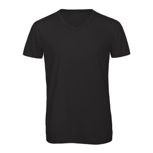 T-Shirt Męski Lekko Dopasowany Dekolt V Triblend Oddychający