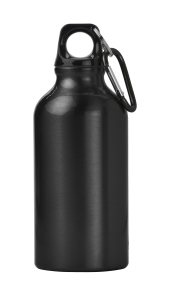 Bidon, butelka sportowa 400 ml z karabińczykiem czarny