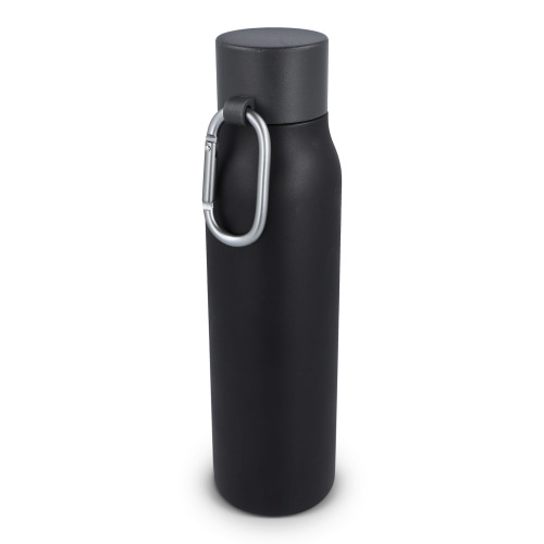Butelka z matowym wykończeniem, butelka termiczna 600 ml Czarny LT98696-N0002 