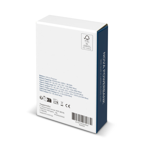 Nova Powerbank 22,5 W Power Delivery z wbudowanymi kablami 10 000 mAh Ciemnoszary LT95515-N0060 (4)