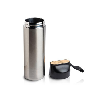 Butelka 600ml termiczna z bambusowym detalem / Drinko