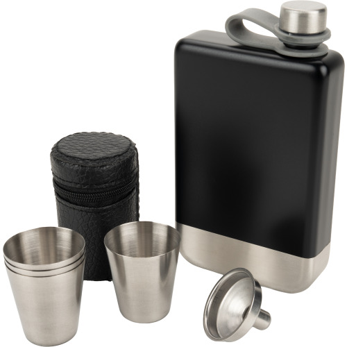Zestaw piersiówka 266 ml, kieliszki 30 ml i lejek TAHAT Schwarzwolf Czarny F5001200AJ303 (3)