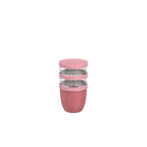 Mepal Ellipse 3-częściowy izolowany pojemnik na lunch o pojemności 500 ml + 2 x 200 ml Malinowy
