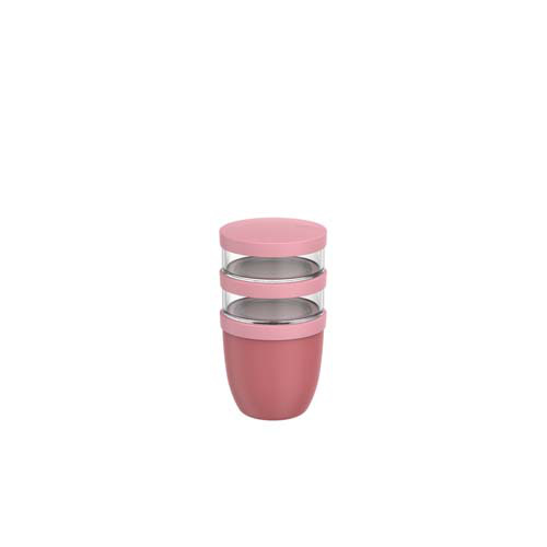 Mepal Ellipse 3-częściowy izolowany pojemnik na lunch o pojemności 500 ml + 2 x 200 ml Malinowy 11314336 
