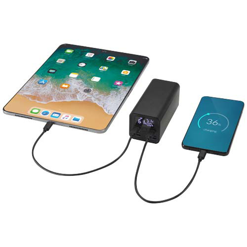 Acamar powerbank do laptopa o pojemności 20 000 mAh i mocy 70 W z aluminium z recyklingu Czarny 12444090 (7)