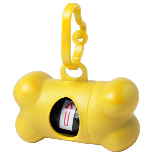 Zasobnik z woreczkami na psie odchody żółty V7895-08 