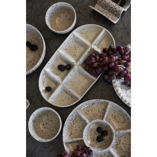 Talerz do serwowania DITTE, duży, szary/czarny Czarny 5018654- (1)