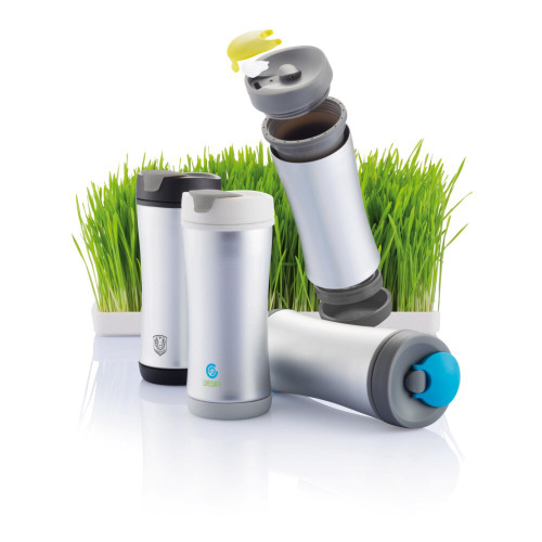 Ekologiczny kubek podróżny 225 ml Boom Niebieski, szary P432.345 (3)