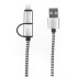 Aluminiowy 1m kabel do transferu danych Czarno-biały EG 009536  thumbnail