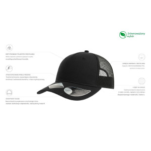 Czapka Trucker Recykling Poliester Oddychająca
