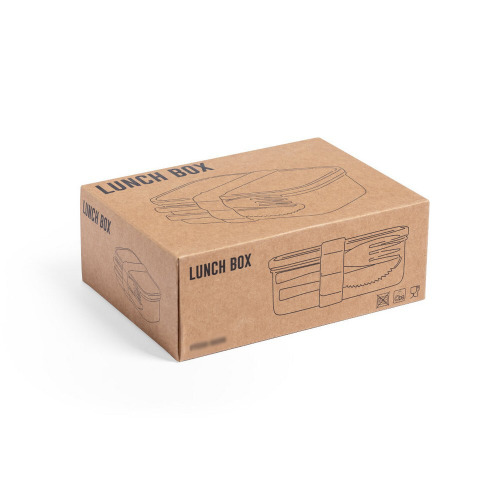 Pudełko śniadaniowe 600 ml, bambusowe wieczko, sztućce Srebrny V8864-32 (8)