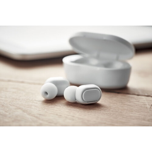 Słuchawki TWS z ABS, recykling biały MO6252-06 (3)
