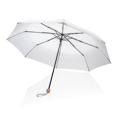 Mały bambusowy parasol 20.5" AWARE™ RPET Biały P850.573 (3)